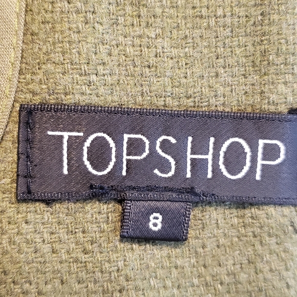 Topshop Dark Green 3/4" Sleeve Blazer - Picture 4 of 4